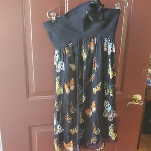 Max Studio One Shoulder Silk Dress with Butterfly Print NWT retail $148
